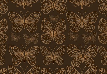 Golden Flutter: A Brown Tapestry AI Generated