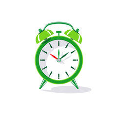 Green alarm clock time management illustration vector graphic design for business and personal use image