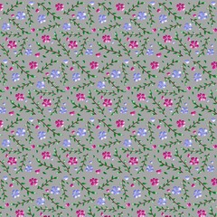 pink and purple flower, seamless flower pattern, seamless pink and purple flower pattern with gray background, pink and purple flower with leaves pattern, wallpaper, illustration design	