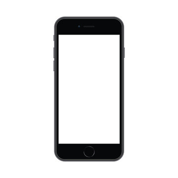 iPhone 8 is a smartphone developed by Apple. For Editorial. White color. Stock vector illustration. Isolated on transparent background.