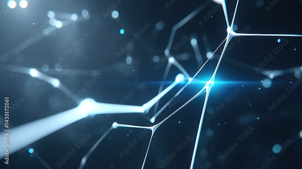 Aufkleber a futuristic, abstract representation of interconnected lines and glowing nodes, suggesting themes o