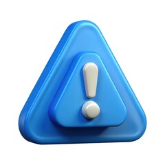 Blue warning sign with exclamation point on white background