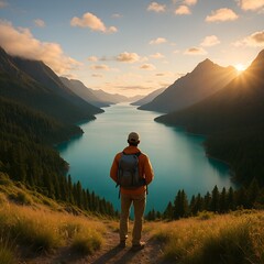 hiker in the mountains