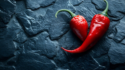 Spicy red chili pepper in the shape of a heart ai genrative