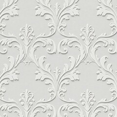 Fototapeta premium Embossed Elegance: A Gray Damask AI Generated