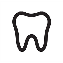 Simple black outline illustration of a healthy tooth.