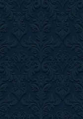 Midnight Damask Embossing AI Generated