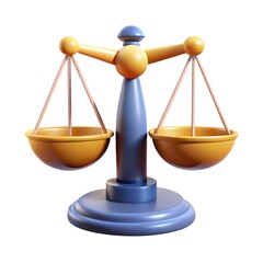 Scales of justice balance concept on white background