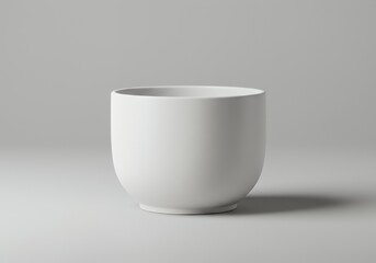 Simple White Bowl on Neutral Background Still Life