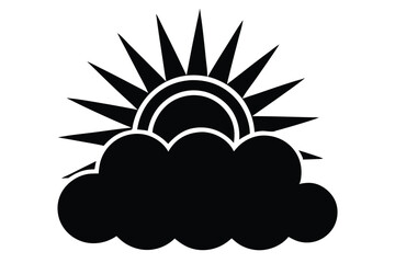 sun and cloud warmth vector icon