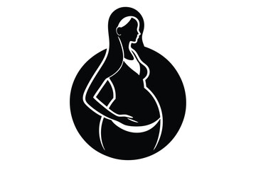 pregnant woman vector icon