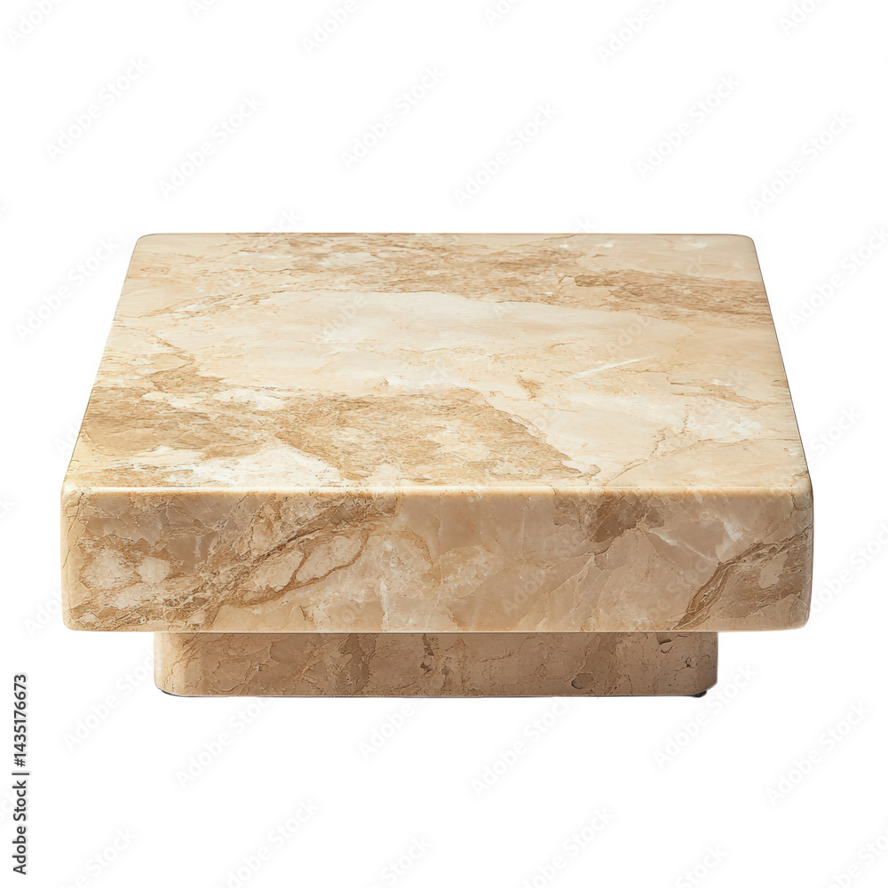 Poster square. polished marble object with a smooth surface and subtle veining. designed to serve as a deco
