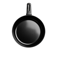 Black plastic pan isolated on Transparent background for kitchen and cooking purposes, Plastic pan isolated on white