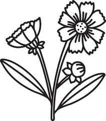 Hand Drawn Wild Flower Vector, Botanical Floral Illustrations Transparent PNG, SVG, EPS 