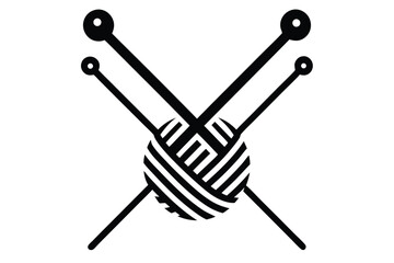 knitting needles vector icon