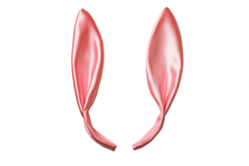 Pink Bunny Ears on Transparent Background, PNG