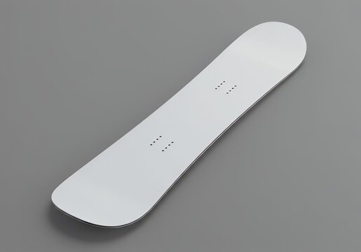 Isolated White Snowboard on Gray Background for Winter Sports