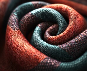 Fototapeta premium Closeup, Plaid Fabric Twirl