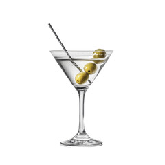 Enjoying a classic martini cocktail with olives is perfect for any sophisticated gathering or celebration, martini cocktail drink, Transparent background