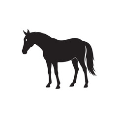 Grazing Horse Silhouette Vector Art