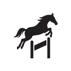 Jumping Horse Silhouette On White