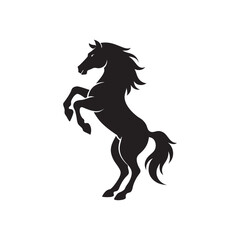 Rearing Horse Silhouette Vector Art