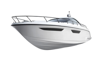 Naklejka premium a sleek. modern motorboat is depicted in a minimalist style. showcasing its elegant design and streamlined shape the boat features a smooth hull and a spacious cockpit. suggesting luxury and leisure o
