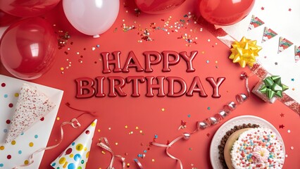 happy birthday card with balloons