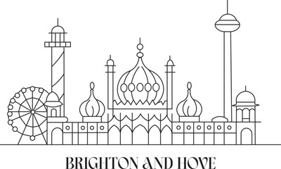 Brighton and Hove City Line Draw Simple Minimalist