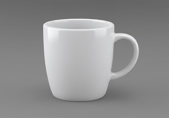 Obraz premium White Ceramic Mug on Grey Background Still Life