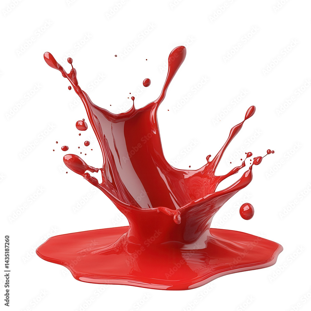 Fototapete dynamic splash of vibrant red paint. creating a visually striking effect as the liquid bursts outwar