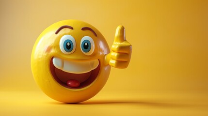 Laughing emoji emoticon showing thumb up gesture, like hand sign
