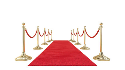 Red Carpet Entrance with Gold Stanchions, PNG