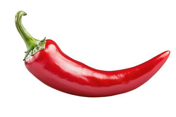 Red hot chili pepper, isolated element with transparent background. Popular fresh vegetable spice