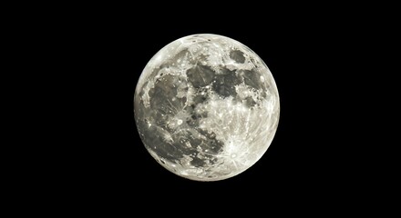 Fototapeta premium Detailed Moon Surface Against Black Sky Revealing Craters