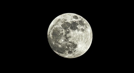 Obraz premium Detailed Moon Image Showing Lunar Surface Against Dark Sky