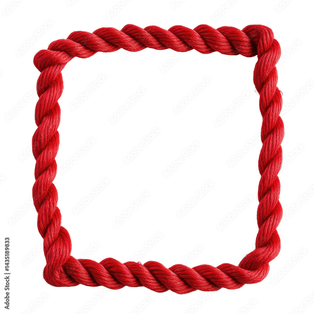Aufkleber red rope frame isolated on transparent background creates a bold and striking visual display for var