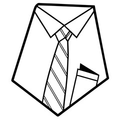 Minimal Pocket Square Vector on White