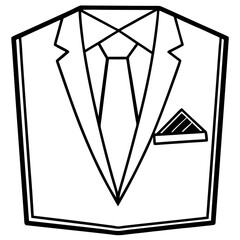 Minimal Pocket Square Vector on White