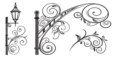 Decorative corner frames with leaves and vines