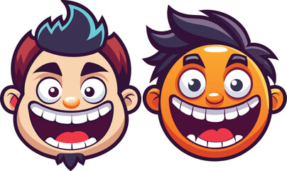 Vector Cartoon Faces and Abstract Mascots
