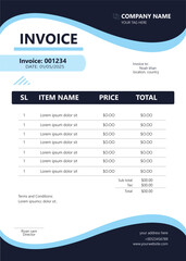 Modern Invoice Template with Light Blue Accents