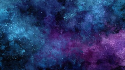 Abstract cosmic watercolor background with nebula clouds in shades of blue and purple creating a dreamy and ethereal visual experience perfect for creative projects