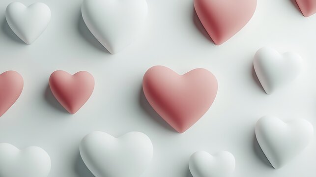 Pink  White Hearts Background.