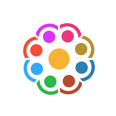 Colorful Teamwork Circle Icon