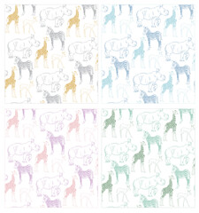 Safari Baby Animals Colorful Pattern
