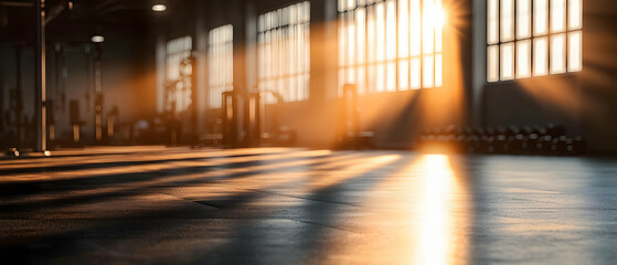 Sunlit Industrial Gym Floor