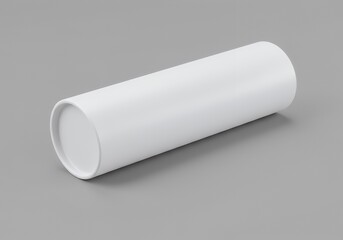 White Cardboard Tube Packaging Mockup on Gray Background