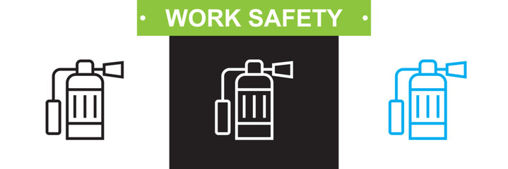 Work safety icon. Vector for websites, mobile interfaces, presentations, banner, visual branding etc. Vector illustration. isolated on white and black background. EPS 10