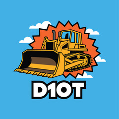 Bulldozer car art design stock photos